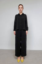 Towdoo-Sun Klasik Gömlek - Siyah-Gömlek-8-Milagron.com