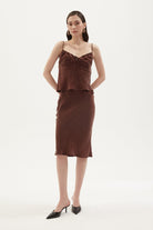 Towdoo-Sunflower – İp Askılı Bluz - Kahve-Bluz-3-Milagron.com