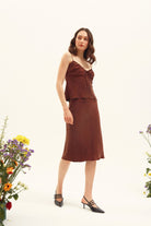 Towdoo-Sunflower – İp Askılı Bluz - Kahve-Bluz-4-Milagron.com