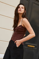 Towdoo-Sunflower – İp Askılı Bluz - Kahve-Bluz-7-Milagron.com