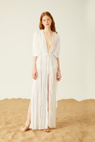 Towdoo-Theano Kimono Elbise – Beyaz-Elbise-1-Milagron.com