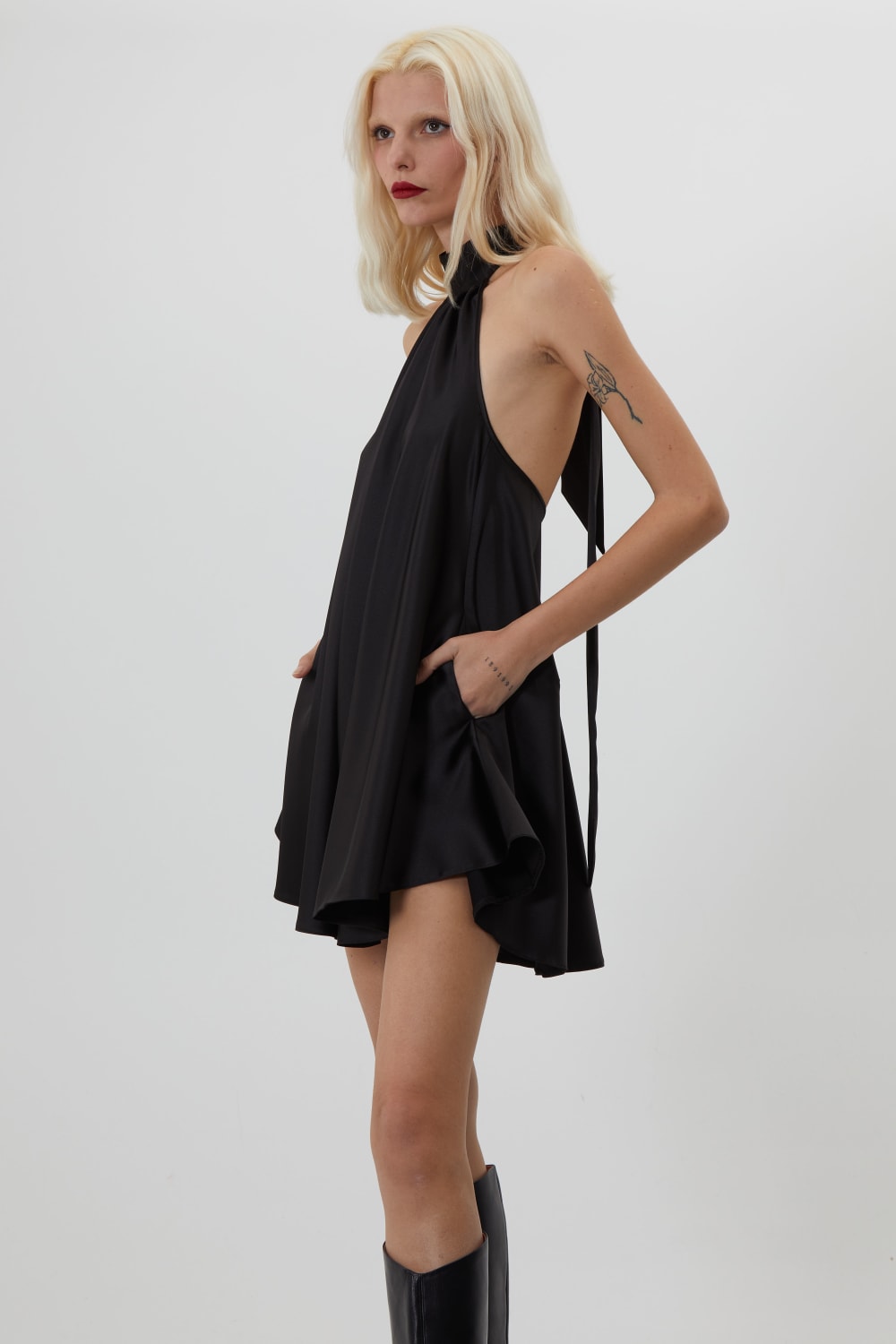 Trust The Team-Kate Siyah Mini Elbise-Elbise-5-Milagron.com