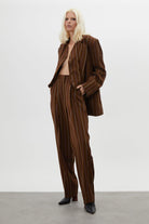 Trust The Team-Trust The Team Kahve Çizgili 3 Parça Takım Elbise-Ceket-2-Milagron.com