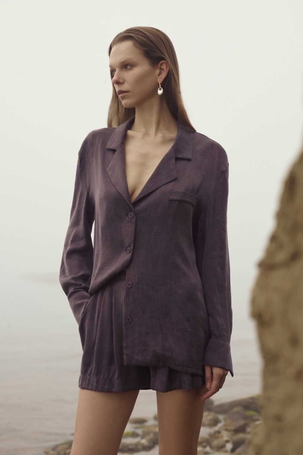 Ares Bambu Mürdüm Gömlek - 2