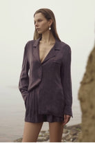 Ares Bambu Mürdüm Şort - 0