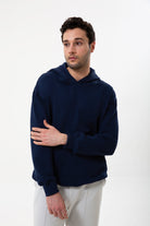 Kapüşonlu Organik Pamuklu Erkek Lacivert Sweatshirt
