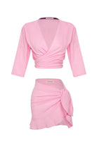 Unexpectedone-Flirt Me To The Moon Gömlek - Etek Pink-Etek-2-Milagron.com