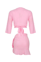 Unexpectedone-Flirt Me To The Moon Gömlek - Etek Pink-Etek-3-Milagron.com