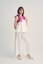 Unexpectedone-Put a Bow on It - Fuschia-Top-1-Milagron.com