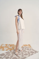 Unexpectedone-Put a Bow on It - Jean Blue-Top-2-Milagron.com