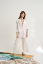 Unexpectedone-Shades Gömlek & Soul Mate Yan Yırtmaçlı Pantolon Takım / Beyaz-Alt - Üst Takım-1-Milagron.com