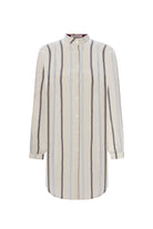 Unexpectedone-Shades Gömlek & Soul Mate Yan Yırtmaçlı Pantolon Takım- Gri/mavi Çizgili-Alt - Üst Takım-2-Milagron.com