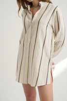 Unexpectedone-Shades of Shirt - Gri/Mavi Çizgili-Gömlek-6-Milagron.com