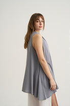 Unexpectedone-Wrapped By Waterfall Tunic - Grey-Elbise-5-Milagron.com