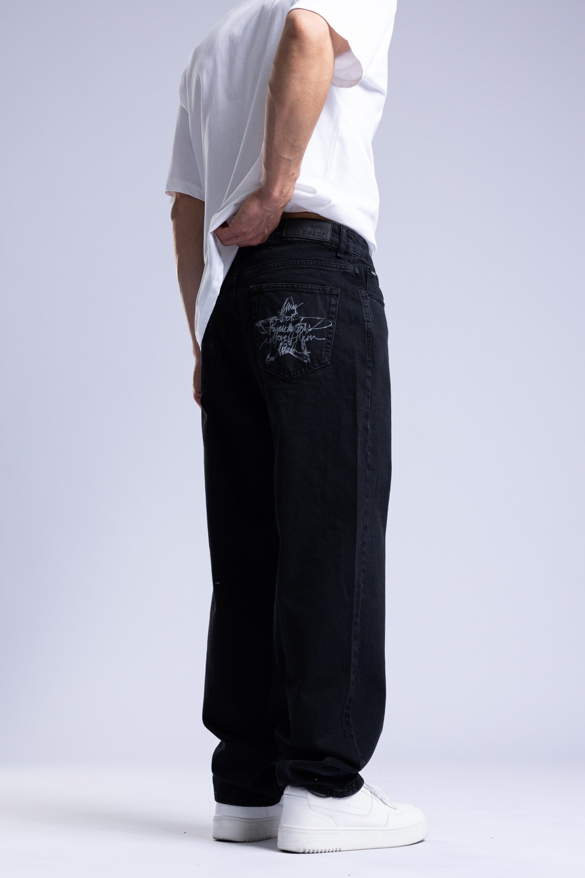 Catch-Baskılı Baggy Jean Pantolon-Pantolon-4-Milagron.com