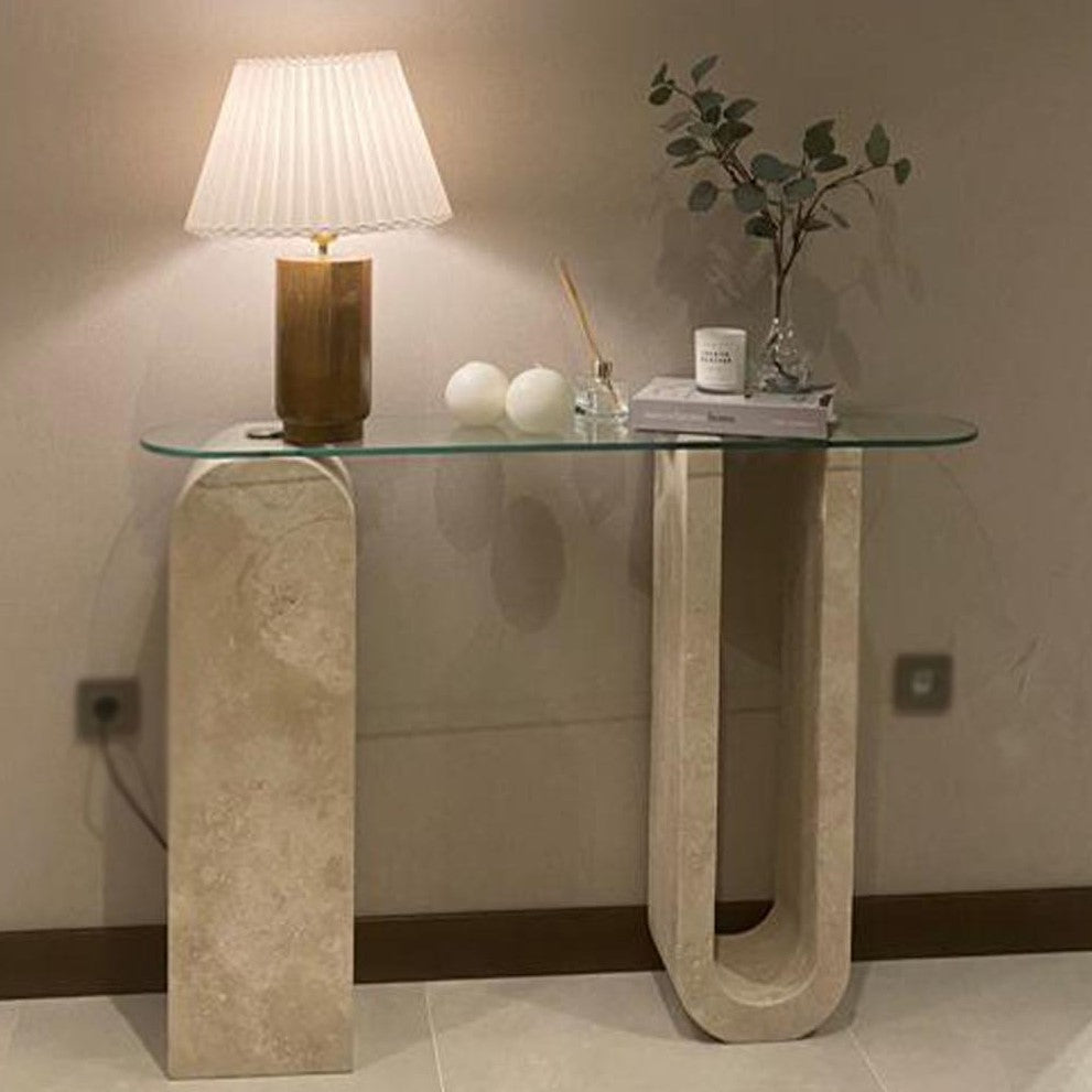 Valnott-Petra Traverten Dresuar-Dresuar & Konsol-2-Milagron.com