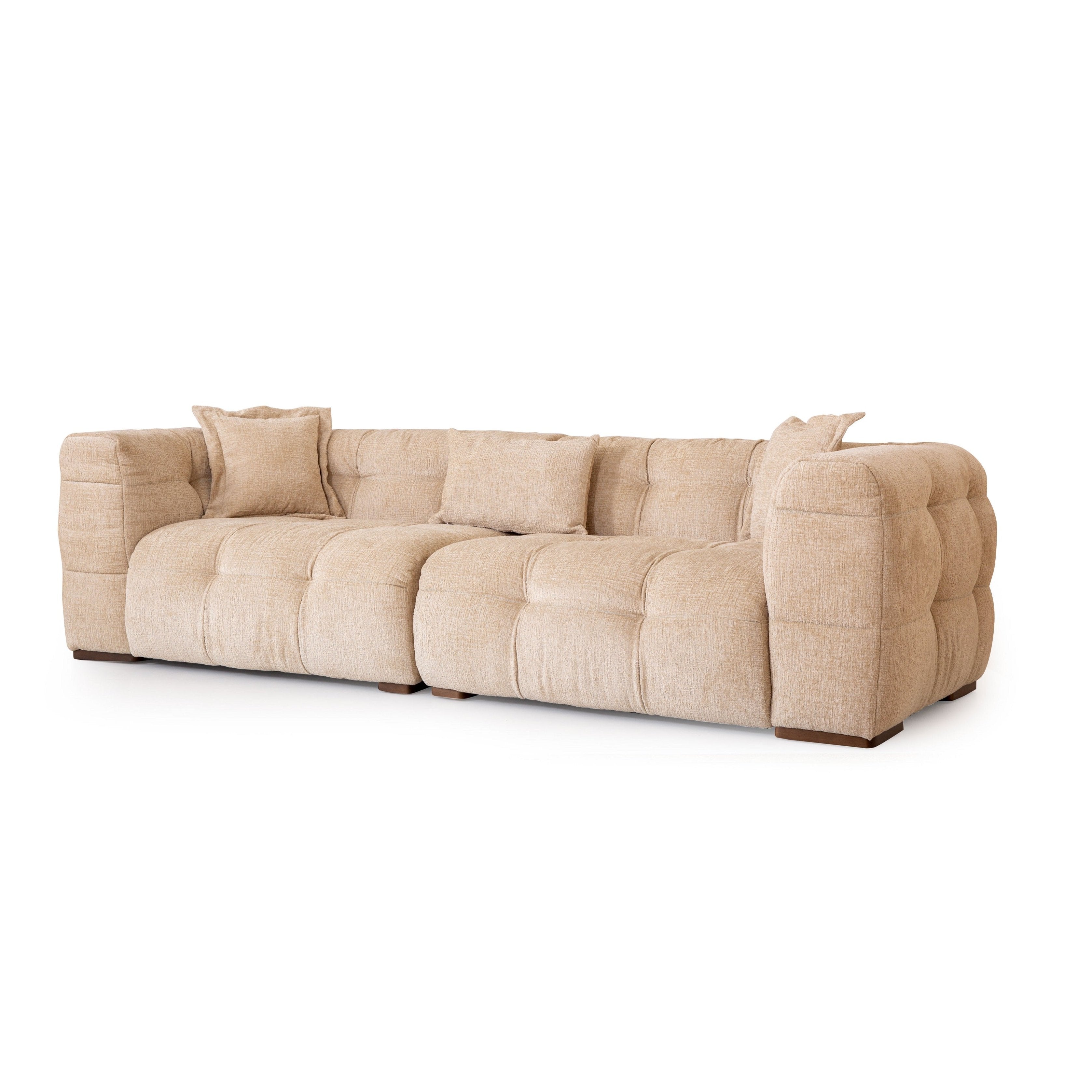 Valnott-Puffy 3'lü Koltuk-Koltuk & Berjer-4-Milagron.com