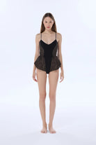 Valnue Lingerie-Noah Siyah Dantel Tulum-Babydoll-3-Milagron.com