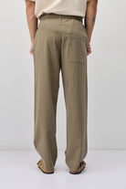 Bağcıklı Baggy Fit Keten Pantolon