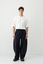 Barrel Fit Tailored Fit Kemerli Pantolon