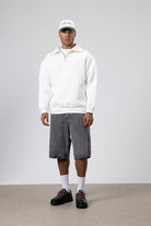 Basic Fermuarlı Dik Yaka Sweatshirt