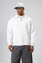 Basic Fermuarlı Dik Yaka Sweatshirt