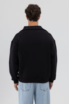 Basic Fermuarlı Dik Yaka Sweatshirt