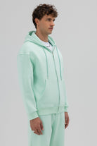 Basic Fermuarlı Oversize Kapüşonlu Sweatshirt