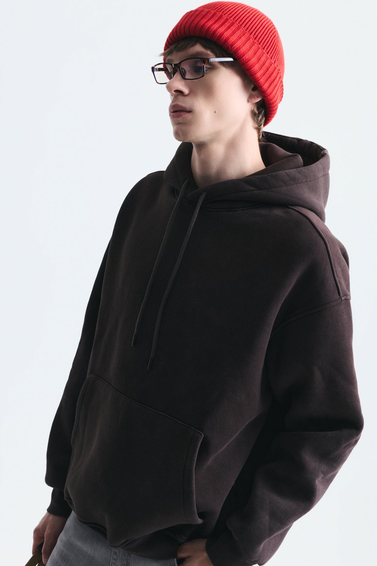 Basic Oversize Yıkamalı Hoodie