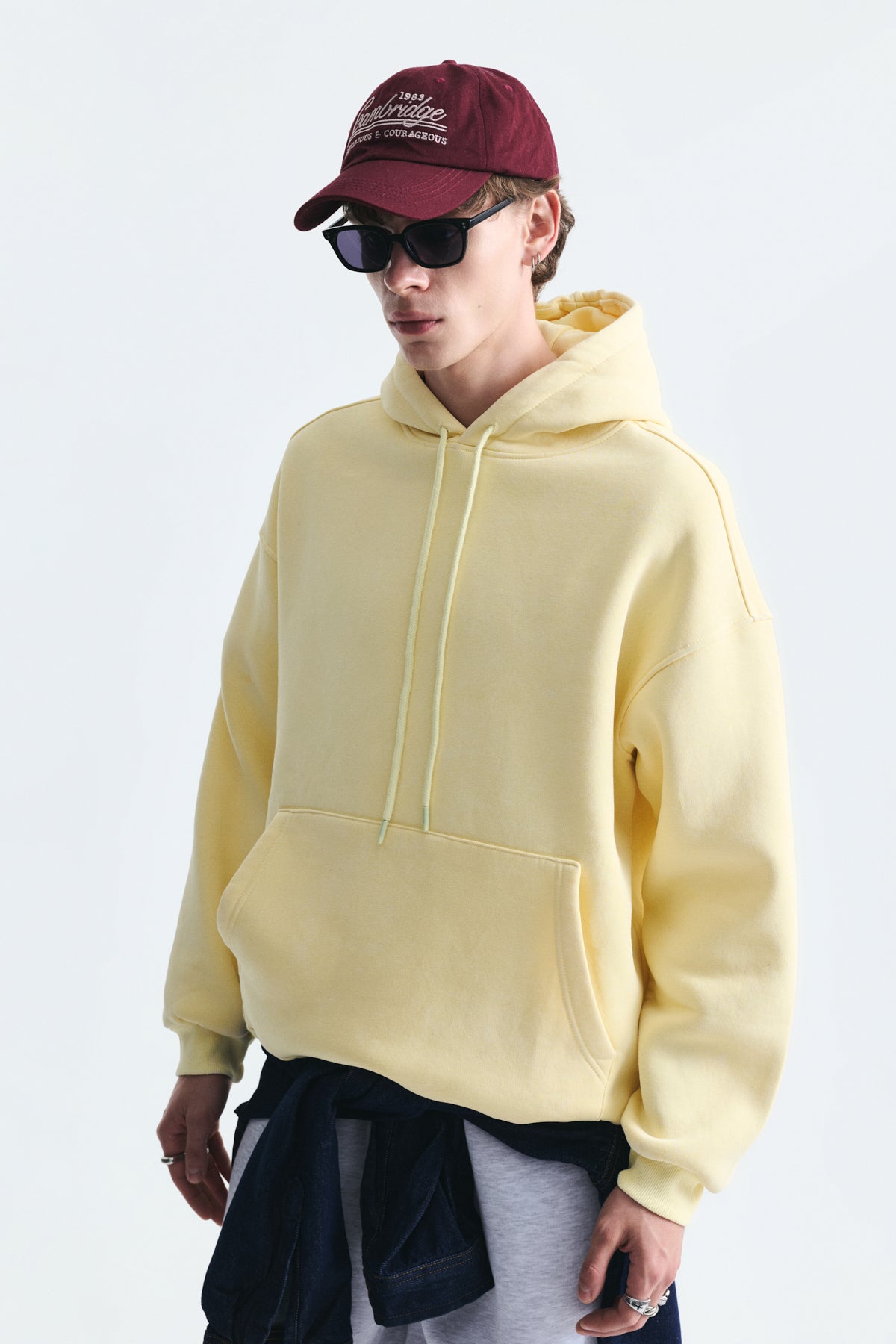 Basic Oversize Yıkamalı Hoodie