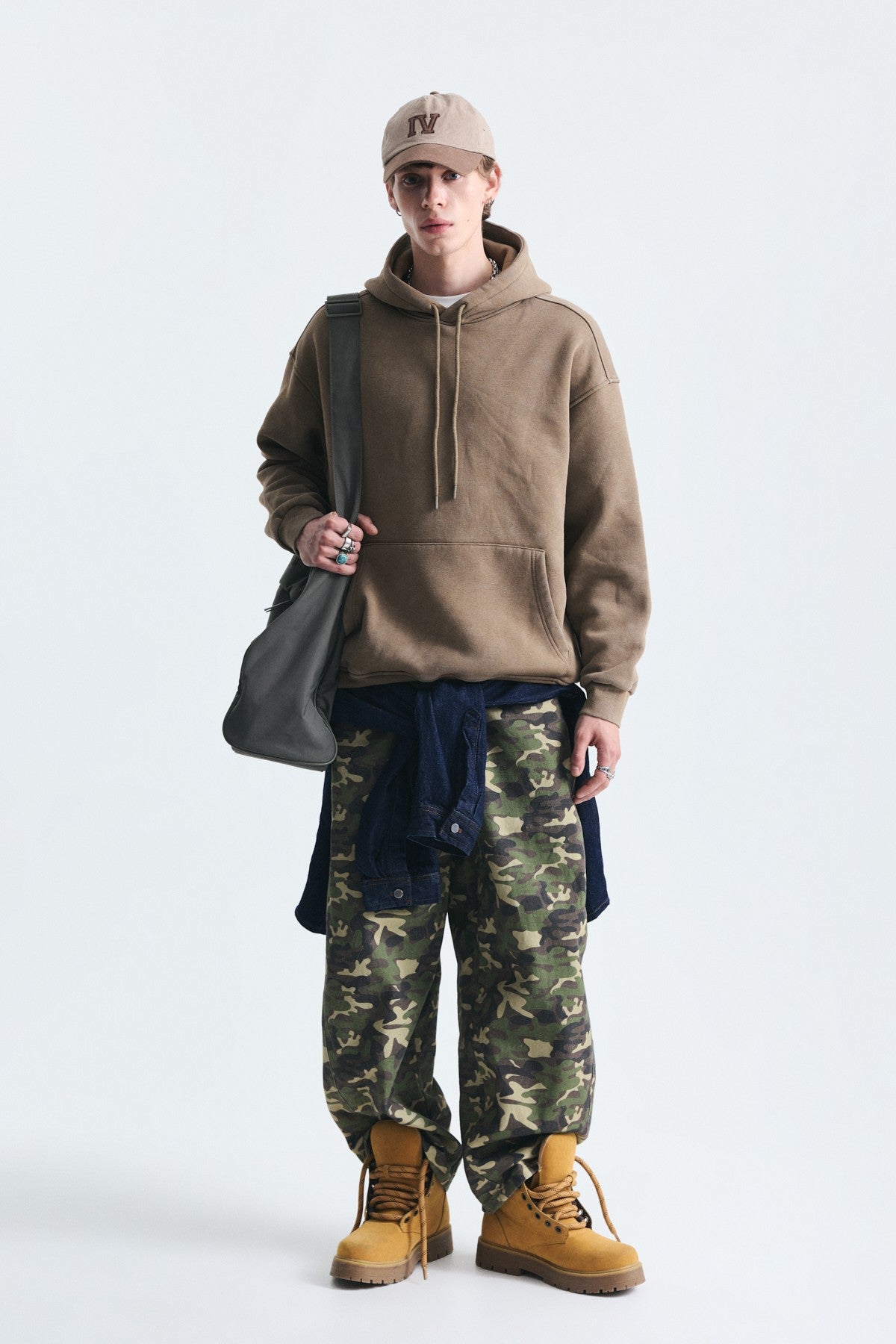 Basic Oversize Yıkamalı Hoodie
