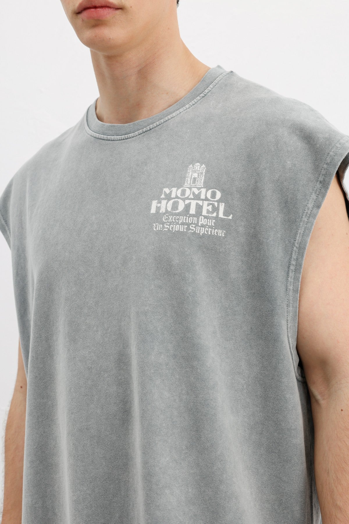 Baskılı Kolsuz Oversize Tişört