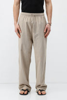 Bel Lastikli Baggy Fit Keten Pantolon