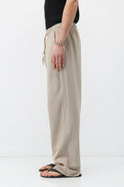 Bel Lastikli Baggy Fit Keten Pantolon