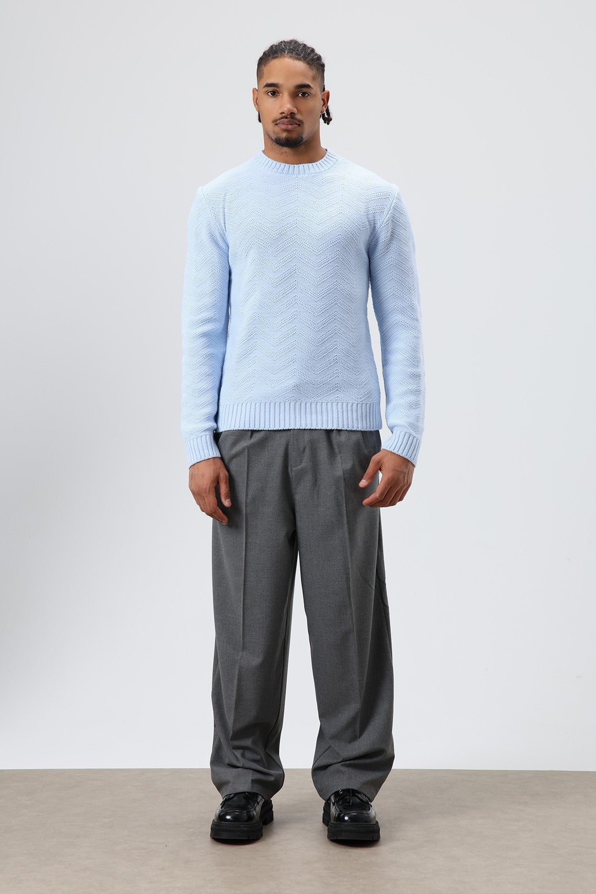 Bisiklet Yaka Oversize Triko Kazak