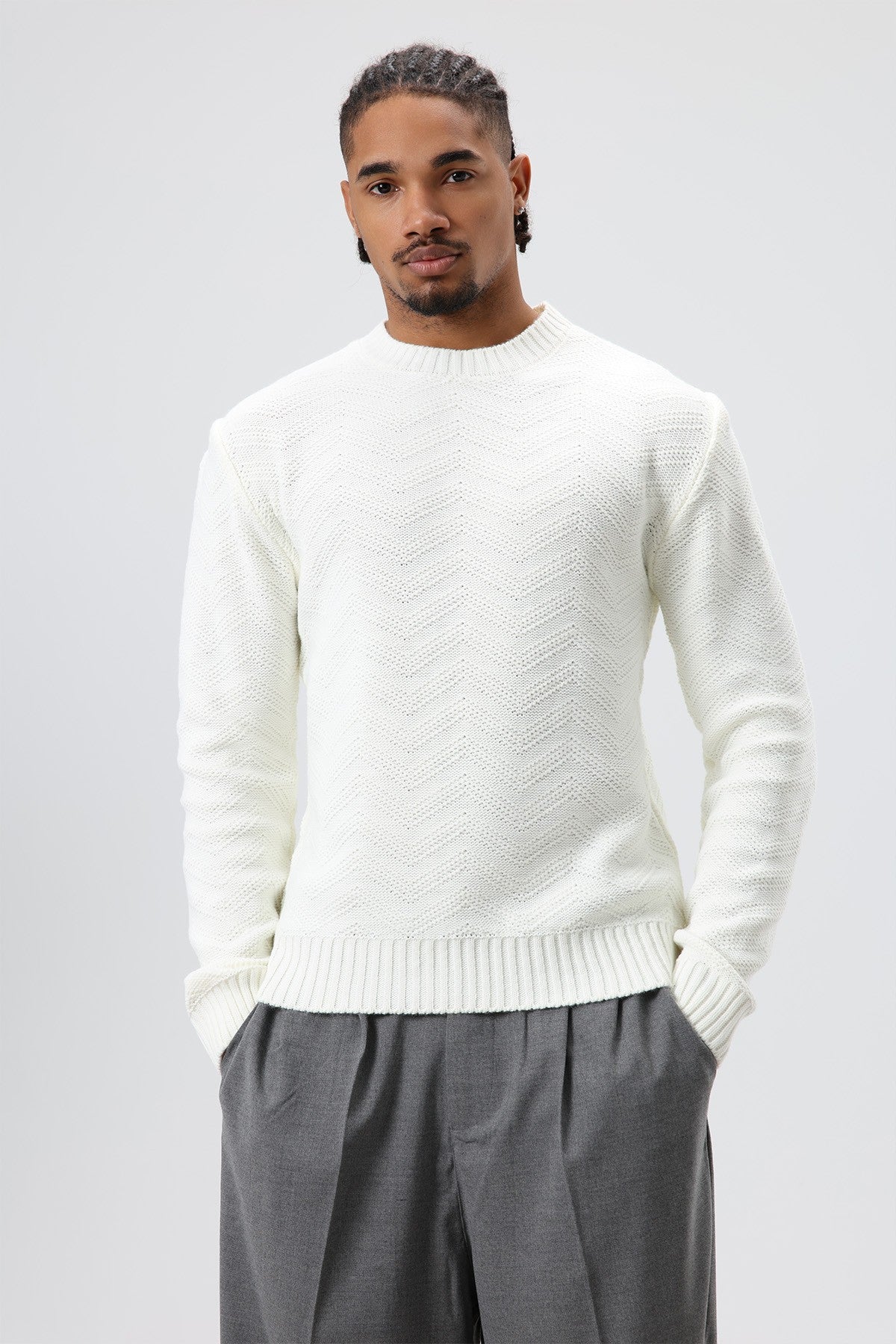 Bisiklet Yaka Oversize Triko Kazak