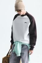 Blok Renkli Bisiklet Yaka Sweatshirt