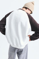 Blok Renkli Bisiklet Yaka Sweatshirt