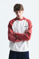Blok Renkli Bisiklet Yaka Sweatshirt