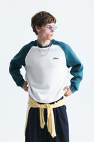 Blok Renkli Bisiklet Yaka Sweatshirt
