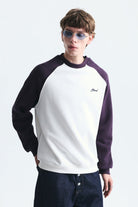 Blok Renkli Bisiklet Yaka Sweatshirt