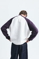 Blok Renkli Bisiklet Yaka Sweatshirt