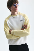 Blok Renkli Bisiklet Yaka Sweatshirt