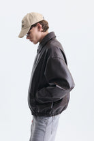 Loose Fit Polo Yaka Suni Deri Mont