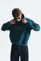 Boxy Fit Baskılı Kapüşonlu Sweatshirt