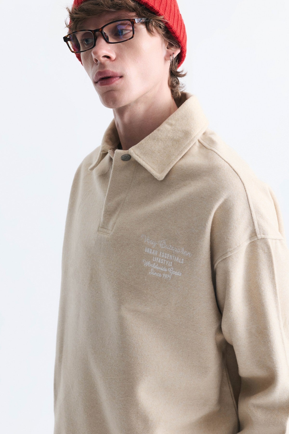Boxy Fit Polo Yaka Sweatshirt