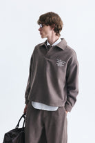 Boxy Fit Polo Yaka Sweatshirt