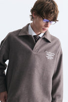 Boxy Fit Polo Yaka Sweatshirt