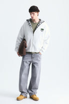 Boxy Fit Fermuarlı Kapüşonlu Sweatshirt