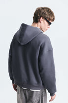 Boxy Fit Fermuarlı Kapüşonlu Sweatshirt